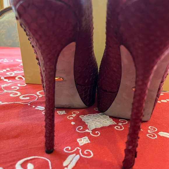 Barbour python leather blood red Sergio Rossi - Picture 8 of 14